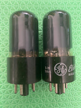 Load image into Gallery viewer, Matched Pair General Electric GE 6K6 6K6GT Vacuum Tubes Black Glass