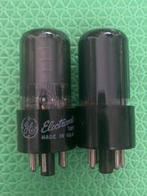 Load image into Gallery viewer, Matched Pair General Electric GE 6K6 6K6GT Vacuum Tubes Black Glass NOS-Testing