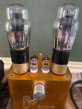 Load image into Gallery viewer, Matched Pair Sylvania 6F6 6F6G Vacuum Tubes Black Plates Clear Shoulder / ST Bottles