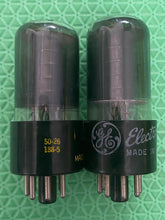 Load image into Gallery viewer, Matched Pair General Electric GE 6V6 6V6GT Vacuum Tubes Black Plates