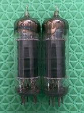 Load image into Gallery viewer, Matched Pair General Electric GE 6005 6AQ5 Black Plate Vacuum Tubes