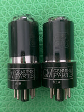 Load image into Gallery viewer, Matched Pair GM-Labeled National Union NU 6V6 6V6G 6V6GT Black Glass Vacuum Tubes NOS-Testing