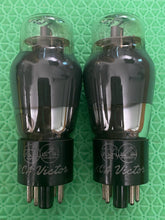 Load image into Gallery viewer, Matched Pair RCA Victor 6K6 6K6G Vacuum Tubes Gray And Silver Bottles ST Shoulder Style