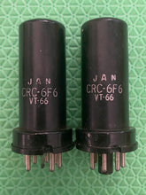 Load image into Gallery viewer, Matched Pair RCA 6F6 JANCRC6F6 VT-66 Vacuum Tubes Milspec NOS-Testing