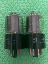 Load image into Gallery viewer, Matched Pair General Electric GE 6SN7 6SN7GTB Vacuum Tubes Copper Support Rods