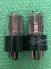 Load image into Gallery viewer, Matched Pair General Electric GE 6SN7 6SN7GTB Vacuum Tubes Copper Support Rods