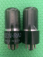Load image into Gallery viewer, Matched Pair Ken-Rad 6K6 6K6GT Vacuum Tubes Black Glass
