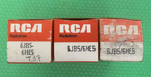 Load image into Gallery viewer, 3 RCA 6JB5 / 6HE5 Vacuum Tubes NOS NIB Lot Of Three