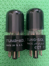 Load image into Gallery viewer, Matched Pair Tung-Sol 6K6 JAN-CTL-6K6GT Milspec Black Bottles Vacuum Tubes NOS-Testing
