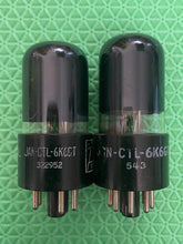 Load image into Gallery viewer, Matched Pair Tung-Sol 6K6 JAN-CTL-6K6GT Milspec Black Bottles Vacuum Tubes NOS-Testing
