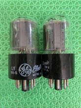 Load image into Gallery viewer, Matched Pair General Electric GE 6SN7 6SN7GTB Vacuum Tubes Copper Support Rods NOS NIB