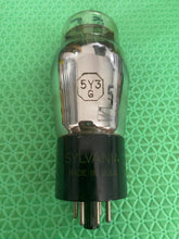 Load image into Gallery viewer, Sylvania 5Y3 5Y3G Vacuum Tube Rectifier Black Plate ST Shoulder Shape