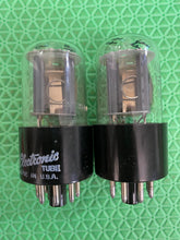 Load image into Gallery viewer, Matched Pair General Electric GE 6SN7 6SN7GTB Vacuum Tubes Copper Support Rods NOS NIB