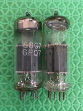 Load image into Gallery viewer, Matched Pair Toshiba 6FQ7 6CG7 Vacuum Tubes Copper Support Rods
