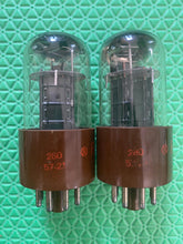 Load image into Gallery viewer, Matched Pair Raytheon 6SN7 6SN7WGT Vacuum Tubes Black Plate Milspec Micanol Bases NOS-Testing