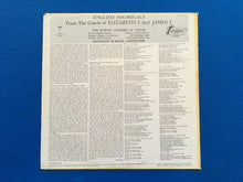 Load image into Gallery viewer, English Madrigals From The Courts Of Elizabeth I And James I The Purcell Consort Of Voices Grayston Burgess Director Turnabout Vox TV 34 202
