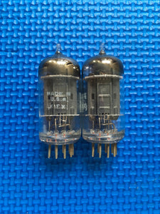Matched Pair RCA Black Plate 6AU7 Vacuum Tubes Valves NOS-Testing