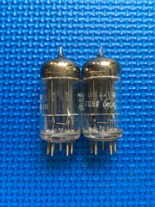 Matched Pair RCA Black Plate 6AU7 Vacuum Tubes Valves NOS-Testing