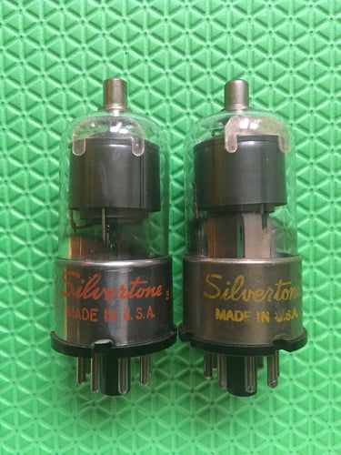 Matched Pair Sylvania Silvertone 6K7 6K7GT Vacuum Tubes Valves NOS-Testing