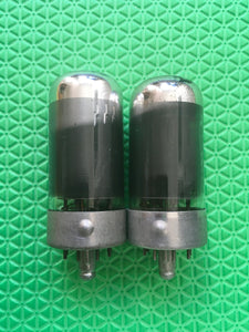 Matched Pair Sylvania 7C5 Vacuum Tubes Valves Gray Glass