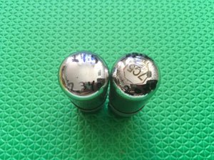 Matched Pair Sylvania 7C5 Vacuum Tubes Valves Gray Glass