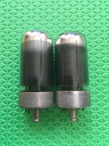 Matched Pair Sylvania 7C5 Vacuum Tubes Valves Gray Glass