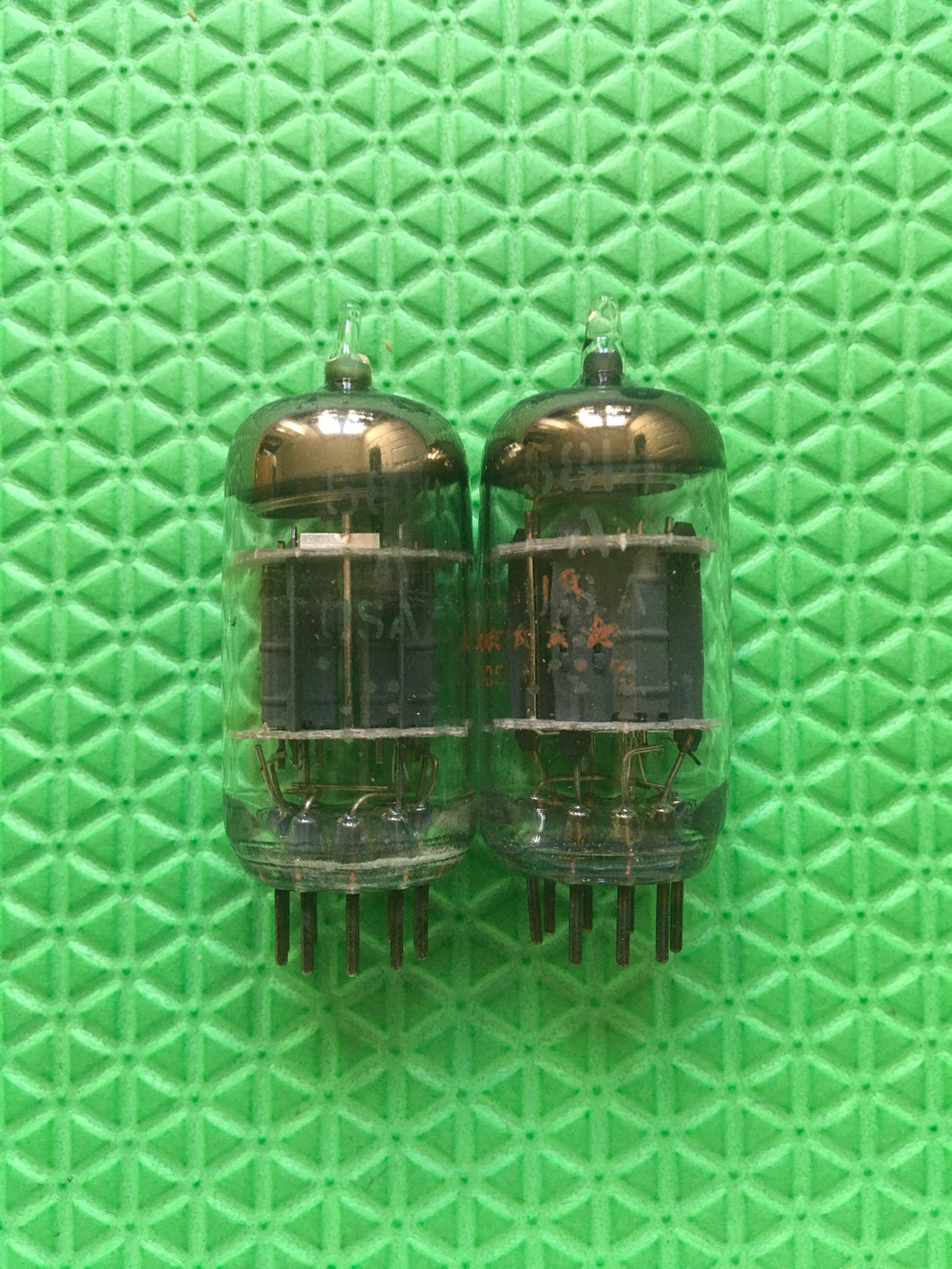 Matched Pair General Electric GE 5814A 5814 ECC82 Vacuum Tubes Valves