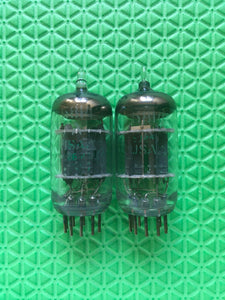 Matched Pair General Electric GE 5814 5814A ECC82 Vacuum Tubes Valves