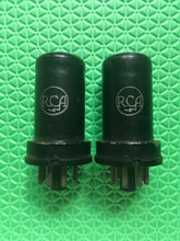 Load image into Gallery viewer, Matched Pair RCA 6C5 Vacuum Tubes Valves Large Meatball Logos
