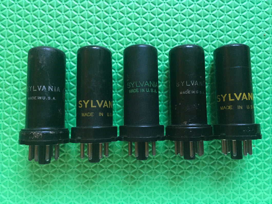 5 Sylvania 6N7 Vacuum Tubes Valves Lot Of Five Quintet