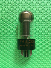 Load image into Gallery viewer, Philco Sylvania 6K6 6K6GT Vacuum Tube Valve Black Plate Silver Top NOS-Testing
