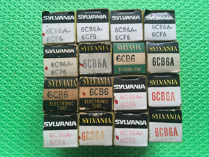 16 Sylvania 6CB6 6CB6A 6CF6 Vacuum Tubes Valves NOS NIB Lot Of Sixteen