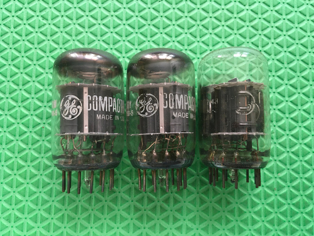 3 General Electric GE 6AS11 Vacuum Tubes Valves NOS NIB Lot Of Three