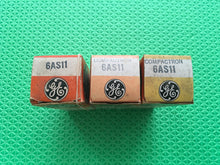 Load image into Gallery viewer, 3 General Electric GE 6AS11 Vacuum Tubes Valves NOS NIB Lot Of Three
