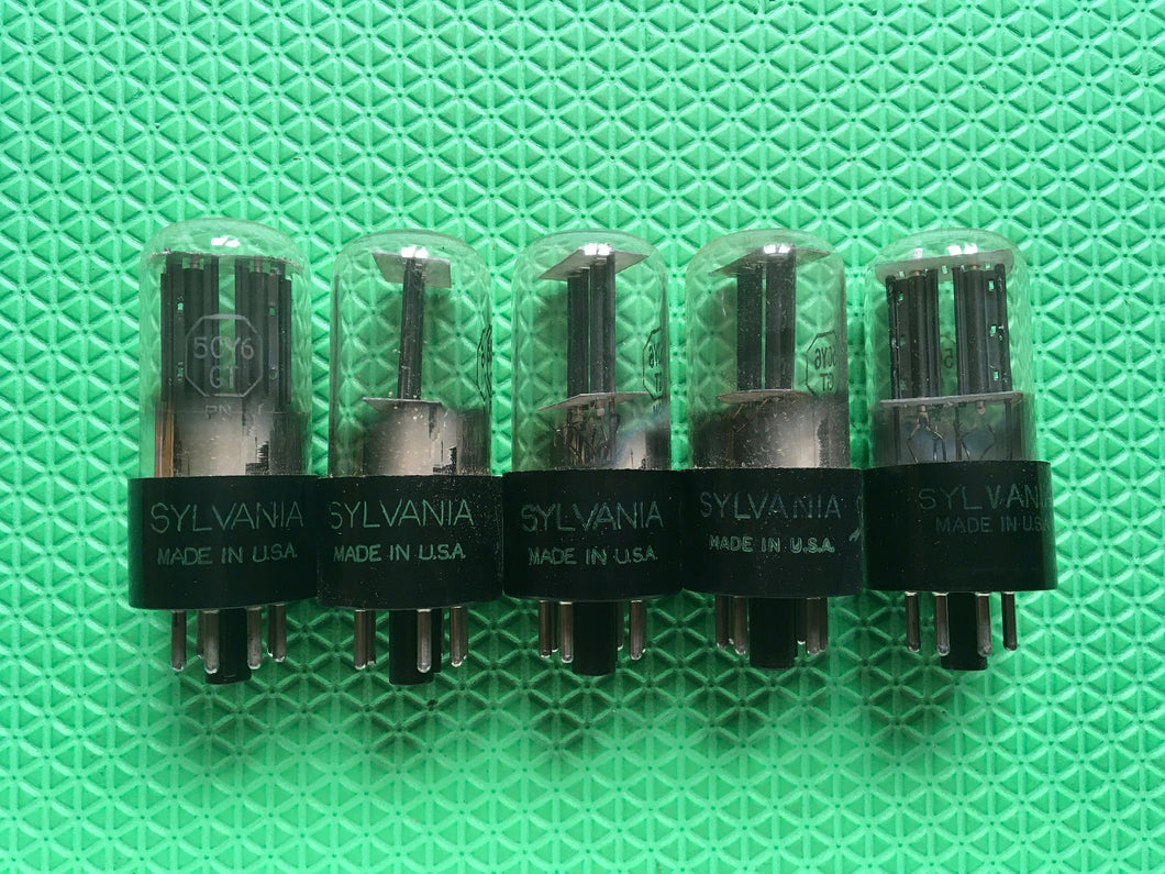 5 Sylvania 50Y6 50Y6GT Vacuum Tubes Valves NOS NIB Lot Of Five Quintet