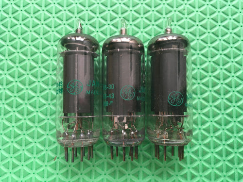 3 General Electric GE 6CL6 JAN6CL6 Milspec Vacuum Tubes Valves NOS NIB Lot Of Three
