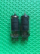 Load image into Gallery viewer, Matched Pair General Electric GE 12AU6 Black Plate Vacuum Tubes Valves
