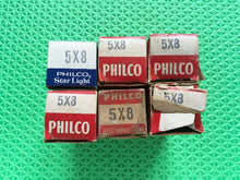 Load image into Gallery viewer, 6 Philco 5X8 Vacuum Tubes Valves NOS NIB Lot Of Six

