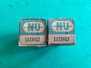 2 National Union NU 117Z4 117Z4GT Vacuum Tubes Valves NOS NIB Lot Of Two