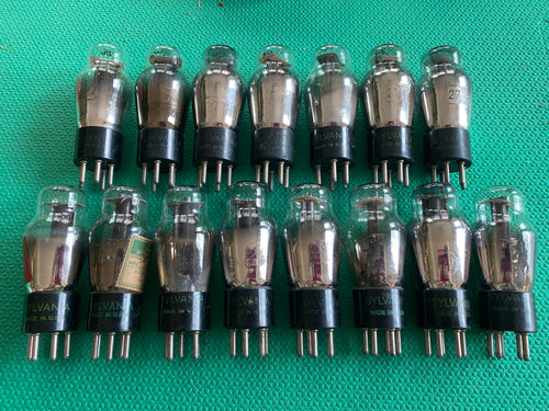 15 Sylvania Number / Type 27 #27 Vacuum Tubes Valves Lot Of Fifteen