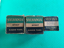 Load image into Gallery viewer, 3 Sylvania 50Y6 50Y6GT Vacuum Tubes NOS NIB Lot Of Three
