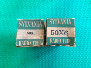 2 Sylvania 50X6 Vacuum Tubes Valves NOS NIB Lot Of Two