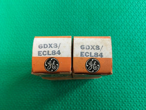 2 General Electric GE 6DX8 ECL84 Vacuum Tubes Valves NOS NIB Lot Of Two