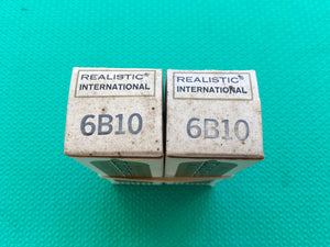 2 Japan-Made Realistic Radio Shack 6B10 Vacuum Tubes Valves Gold Pins NOS NIB Lot Of Two
