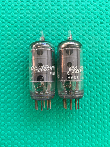 Matched Pair General Electric GE 6AU6 6AU6A Vacuum Tubes Valves