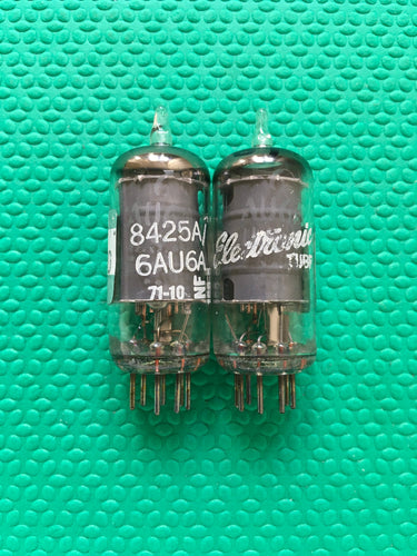 Matched Pair General Electric GE 6AU6 6AU6A Vacuum Tubes Valves Tektronix-Selected Low Noise