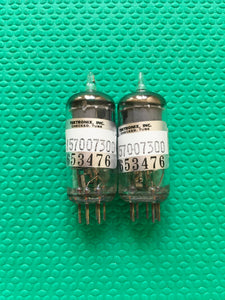 Matched Pair General Electric GE 6AU6 6AU6A Vacuum Tubes Valves Tektronix-Selected Low Noise