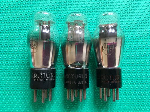 3 Arcturus Number / Type 485 #485 Vacuum Tubes Valves Lot Of Three