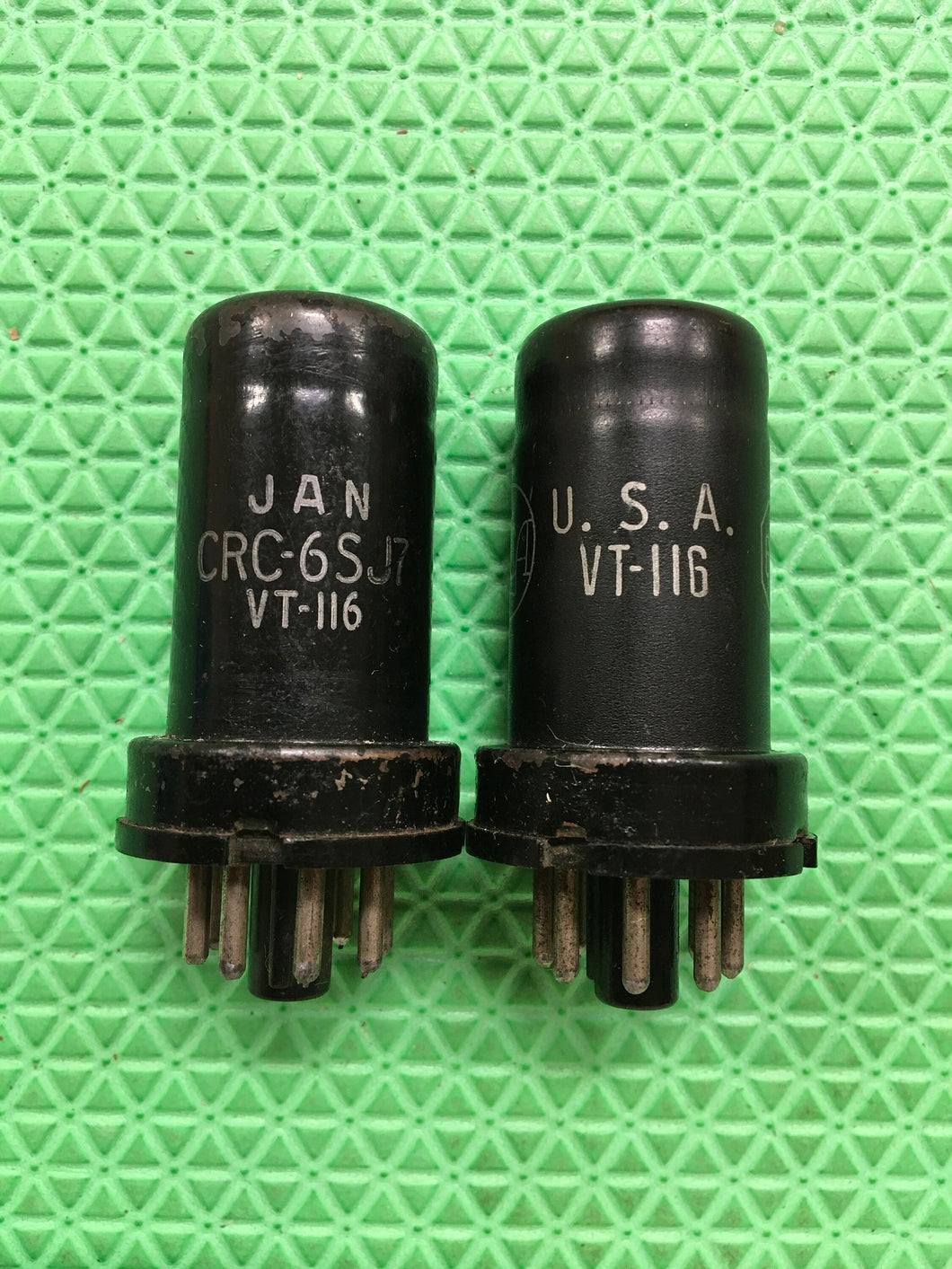 Matched Pair RCA JAN-CRC-6SJ7 6SJ7 VT116 Vacuum Tubes Valves Milspec World War Two Vintage