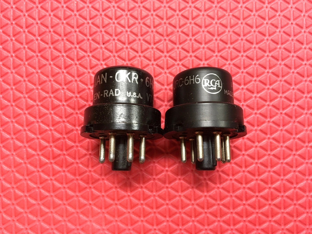 2 US-Made 6H6 6H6GT Vacuum Tubes Valves Milspec NOS NIB Lot Of Two